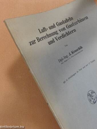 Luft- und Gastafeln zur Berechnung von Gasturbinen und Verdichtern