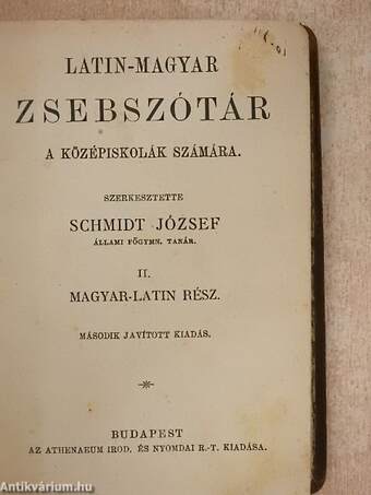 Latin-magyar zsebszótár II.