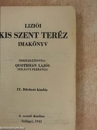 Liziői kis Szent Teréz imakönyv