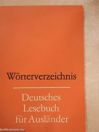 Deutsches Lesebuch für Ausländer - Wörterverzeichnis