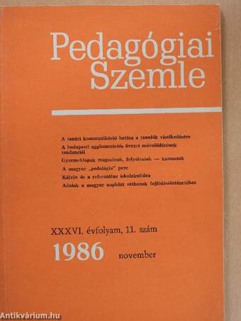 Pedagógiai Szemle 1986. november