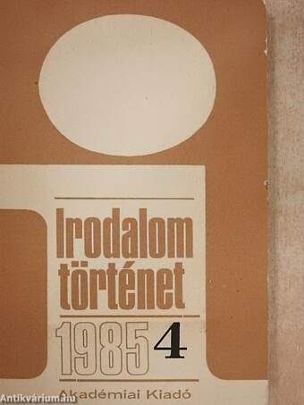 Irodalomtörténet 1985/4.