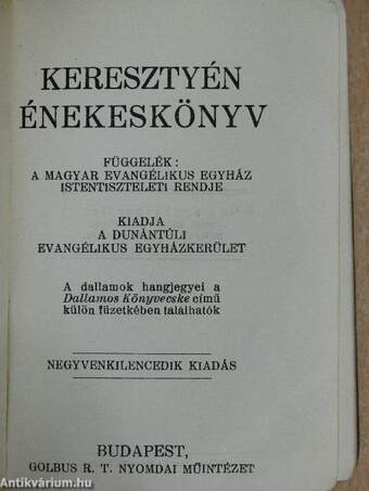 Keresztyén énekeskönyv