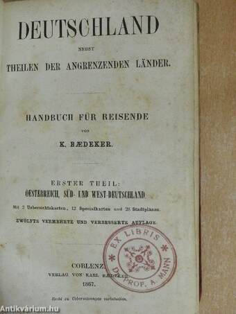 Deutschland Nebst Theilen der Angrenzenden Länder I. 