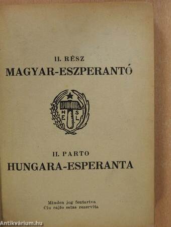 Az eszperantó világnyelv teljes kéziszótára II.