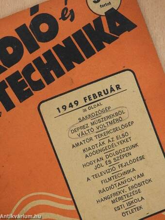 Rádió és filmtechnika 1949. (nem teljes évfolyam)