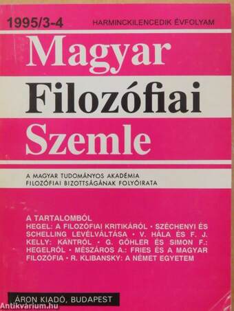 Magyar Filozófiai Szemle 1995/3-4.