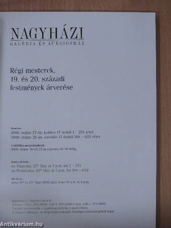 Nagyházi Galéria és Aukciósház 146. aukció