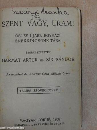 Szent vagy, Uram!