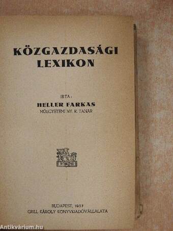 Közgazdasági lexikon