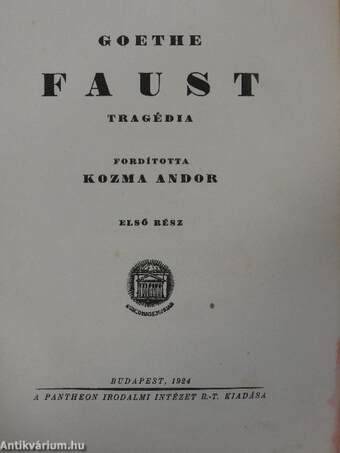 Faust I-II.