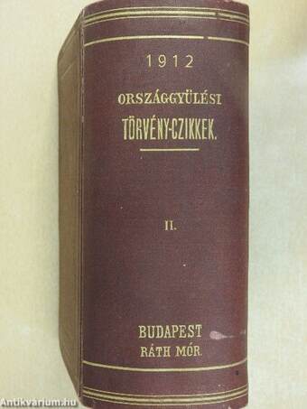 1912-ik évi országgyülési törvénycikkek II. (töredék)