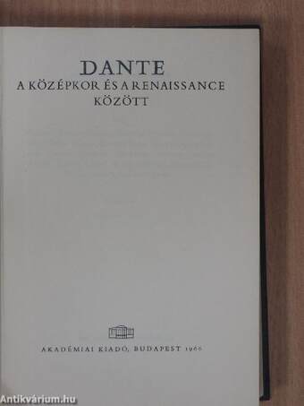 Dante a középkor és a renaissance között