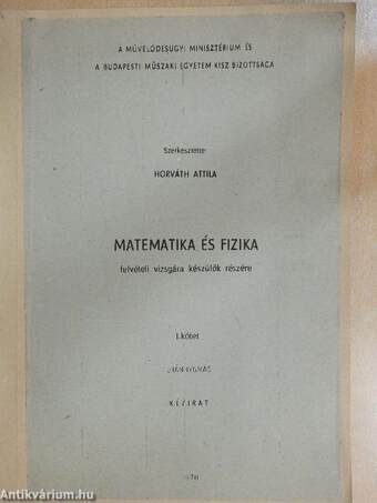 Matematika és fizika I.