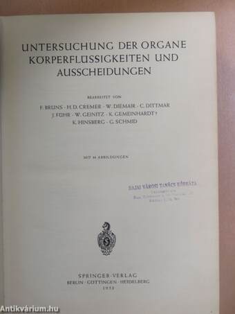 Handbuch Der Physiologisch- Und Pathologisch- Chemischen Analyse V.