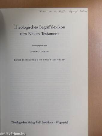 Theologisches Begriffslexikon zum Neuen Testament