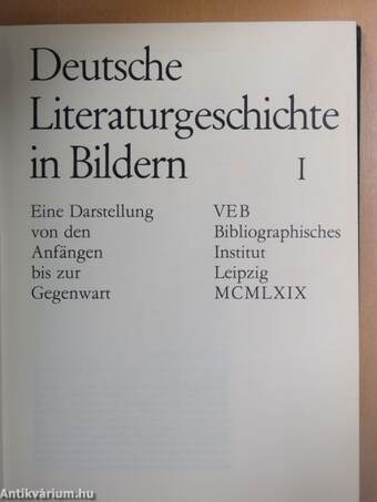 Deutsche Literaturgeschichte in Bildern I.