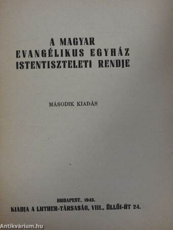 A magyar evangélikus egyház istentiszteleti rendje