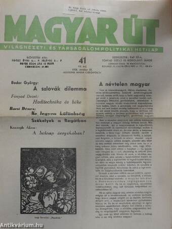 Magyar út 1938. október 20.