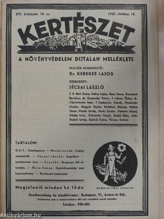 Kertészet 1942. október 15.