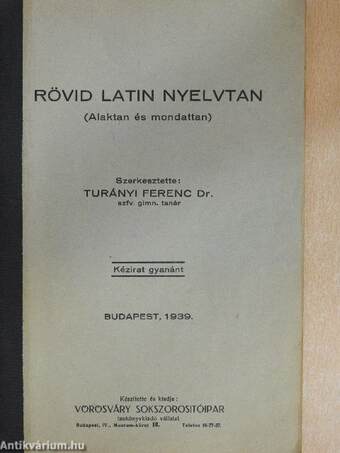 Rövid latin nyelvtan