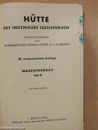 Hütte - Des Ingenieurs Taschenbuch II A-B