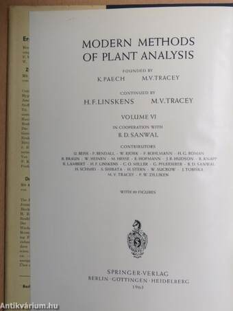 Moderne Methoden der Pflanzenanalyse/Modern methods of plant analysis 6.