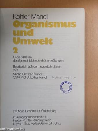 Organismus und Umwelt 2.