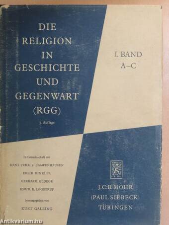 Die Religion in Geschichte und Gegenwart I.