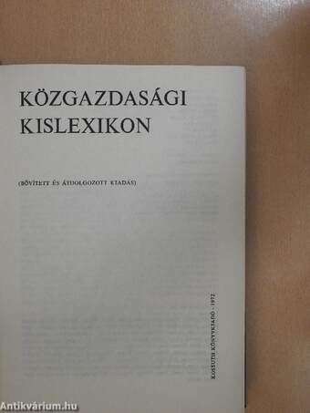 Közgazdasági kislexikon