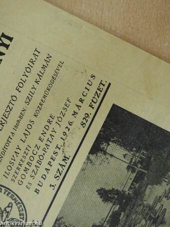 Természettudományi Közlöny 1926. január-december/Pótfüzetek a Természettudományi Közlönyhöz 1926. január-december