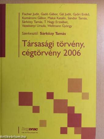 Társasági törvény, cégtörvény 2006