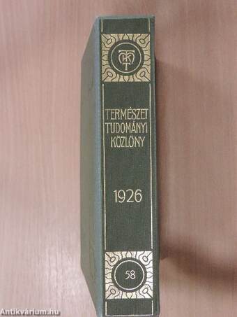 Természettudományi Közlöny 1926. január-december/Pótfüzetek a Természettudományi Közlönyhöz 1926. január-december