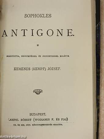 Kovácsok sztrájkja/Aischylos a lelánczolt Prometheüsz/Antigone/Catilina összeesküvése