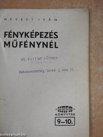 Fényképezés műfénynél