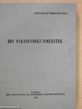 RBV parancsnoki ismeretek