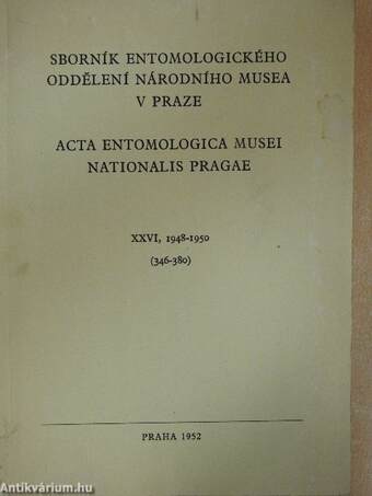Acta Entomologica Musei Nationalis Pragae 1948-1950. XXVI/346-380