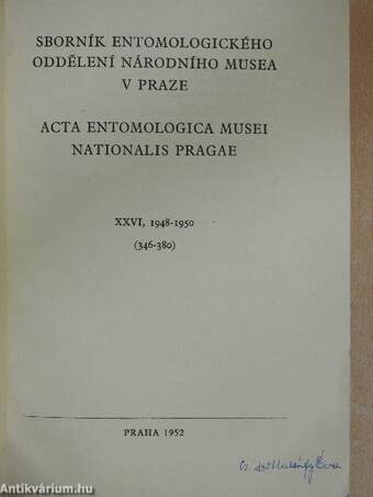 Acta Entomologica Musei Nationalis Pragae 1948-1950. XXVI/346-380