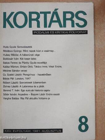 Kortárs 1981. augusztus