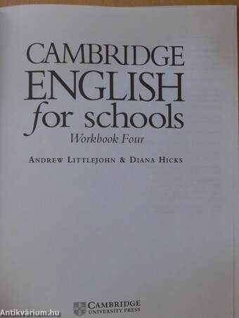 Cambridge English for Schools - Workbook Four