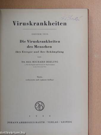 Viruskrankheiten I.