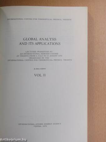 Global analysis and its applications II.