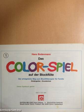 Das color-spiel auf der Blockflöte 1.