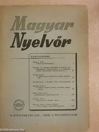 Magyar Nyelvőr 1955. január-december