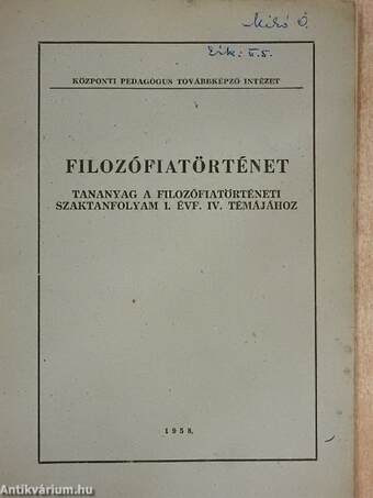 Filozófiatörténet