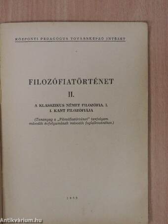 Filozófiatörténet II.