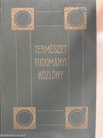 Természettudományi Közlöny 1938. január-december/Pótfüzetek a Természettudományi Közlönyhöz 1938. január-december