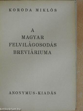 A magyar felvilágosodás breviáriuma