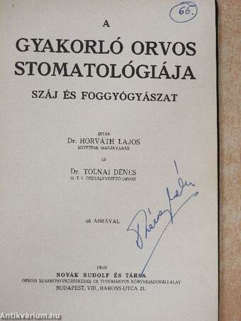 A gyakorló orvos stomatológiája