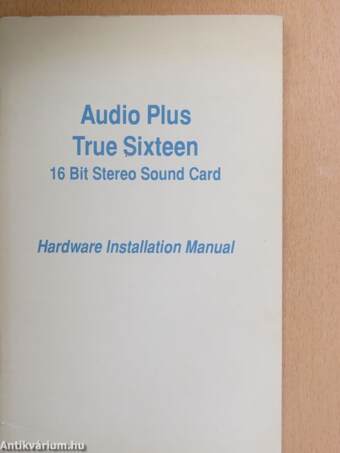 Audio Plus True Sixteen 16 Bit Stereo Sound Card